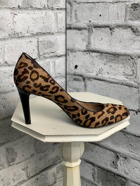 Arturo Chiang Pumps 10 Brown Leopard Print Cow Hair High Stiletto Heels Shoes